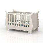 White Wooden Crib 3D object Cradle 3