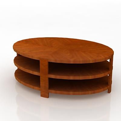 Oval wooden table CAD 3D - model symbol dean CTB TOP