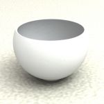 White spherical vase for flowers 3DS flowerpot 004