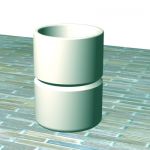 Cylindrical white urn 3D object litter-bin01