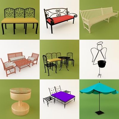 3D - model Garden Furniture 3 (50 objects)
