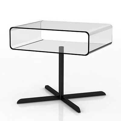 Table in the style of high-tech glass tabletop France 3D model Roche Bobois satellites 02