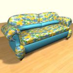 country sofa 3D object sofa10