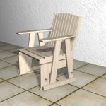 Wooden chair with armrests for gardens 3D model Chair 00049