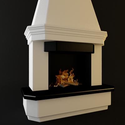 Qualitative 3D-model of fireplace in art nouveau 0_033