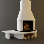 Qualitative 3D-model of fireplace in art nouveau 0 034