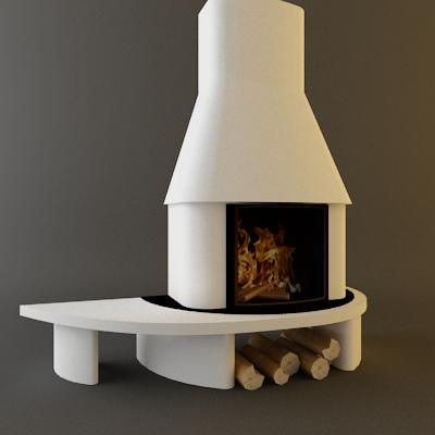 Qualitative 3D-model of fireplace in art nouveau 0_034