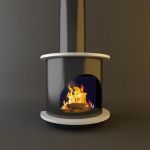 Qualitative 3D-model of fireplace in high-tech art 110/160/150