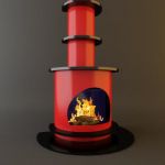 Qualitative 3D-model of fireplace in high-tech art 150/215/150