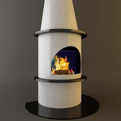 Qualitative 3D-model of fireplace in high-tech art 115/155/200