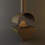 Qualitative 3D-model of fireplace in high-tech art bl 70/80/125