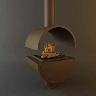 Qualitative 3D-model of fireplace in high-tech art bl_70/80/125