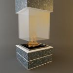 Qualitative 3D-model of fireplace in high-tech art bl 80/80/200