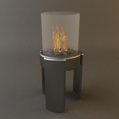 Qualitative 3D-model of fireplace in high-tech art 30/30/70