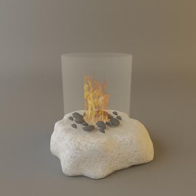Qualitative 3D-model of fireplace in high-tech art 40/40/40