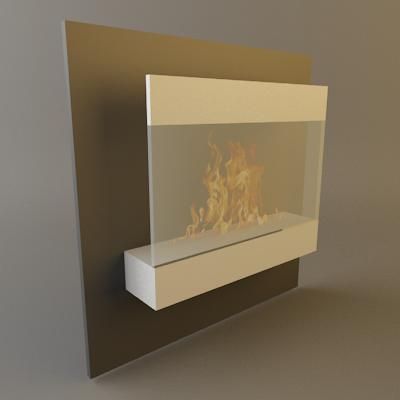 Qualitative 3D-model of fireplace in high-tech art 50/60/15