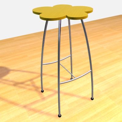 High yellow chair contemporary Spain CAD 3D - model symbol Amat Agatha1