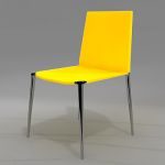 Italian minimalist yellow chair CAD 3D - model symbol B&B Italia Alma