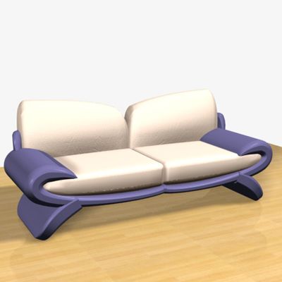 3D - model blue-gray sofa 3D object Cardinal 4