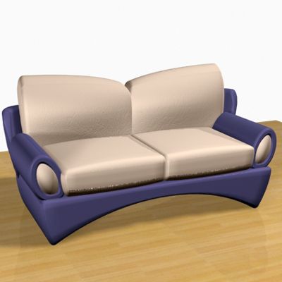 3D - model blue-gray sofa CAD symbol Cardinal