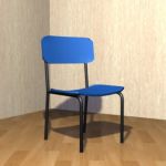 Blue chair on metal legs 3D object Chair 032