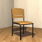 Wooden chair with a forged frame CAD 3D - model symbol Chair 037