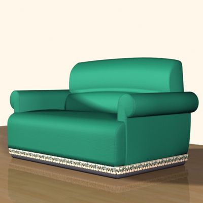 3D - model CAD symbol green sofa in the Art Nouveau style Dafne