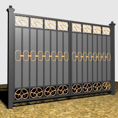 Forged garden fence 3DS Fence10