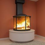 Qualitative 3D-model of fireplace in high-tech art AGENA 02