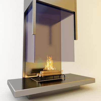 Qualitative 3D-model of fireplace in high-tech art 03
