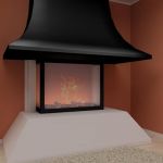 3D-model of fireplace in high-tech art 07