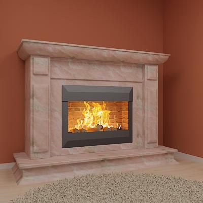 Qualitative 3D-model of classic marble fireplace 50/150/120