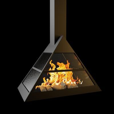 Qualitative 3D-model of fireplace in high-tech art Eclipson_Admeto 2