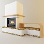 Qualitative 3D-model of fireplace in art nouveau 105