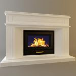 Qualitative 3D-model of classic white marble fireplace