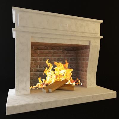 Qualitative 3D-model of classic fireplace 109