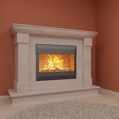 Qualitative 3D-model of classic marble fireplace 50/150/115