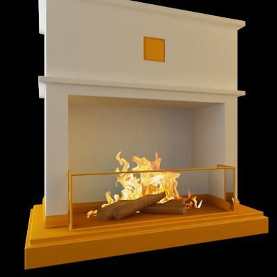 3D-model of corner country fireplace 113