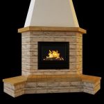 Qualitative 3D-model of corner country fireplace 114