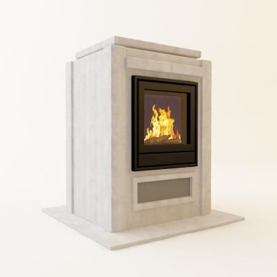 Qualitative 3D-model of fireplace in high-tech art 128