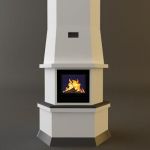 Qualitative 3D-model of fireplace in art nouveau 129