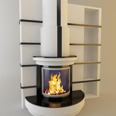 Qualitative 3D-model of fireplace in art nouveau 139