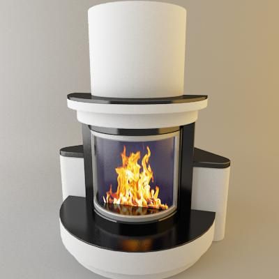 Qualitative 3D-model of fireplace in art nouveau 141