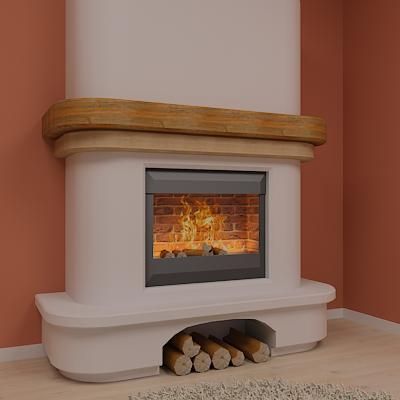 Qualitative 3D-model of fireplace in art nouveau 20