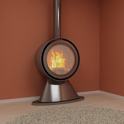 Qualitative 3D-model of fireplace in high-tech art 23