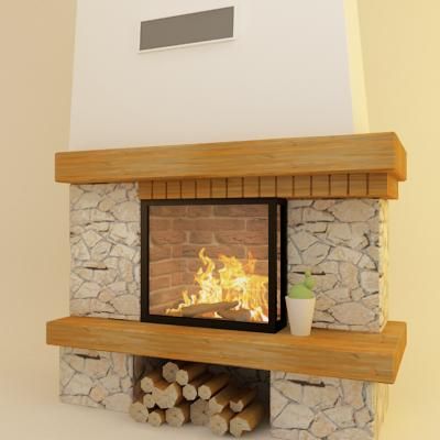 Qualitative 3D-model of country fireplace 30