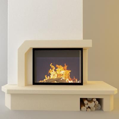 Qualitative 3D-model of fireplace in art nouveau ATOLL