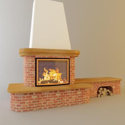 Qualitative 3D-model of fireplace in art nouveau 39