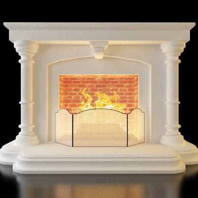 Qualitative 3D-model of classic fireplace