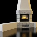 Qualitative 3D-model of corner country fireplace 57